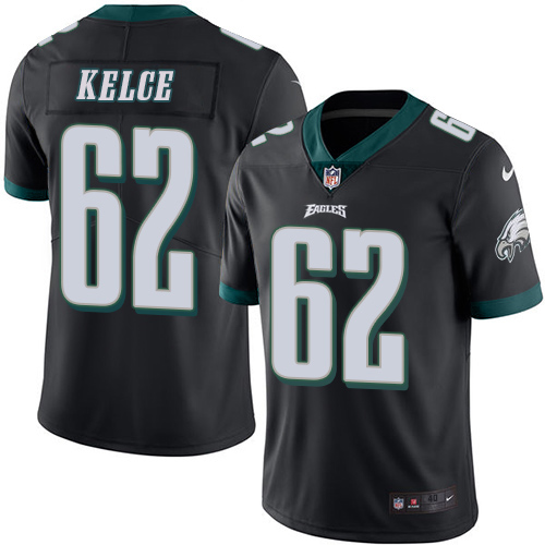 Men's Elite Jason Kelce Nike Jersey Black - #62 Rush NFL Philadelphia Eagles